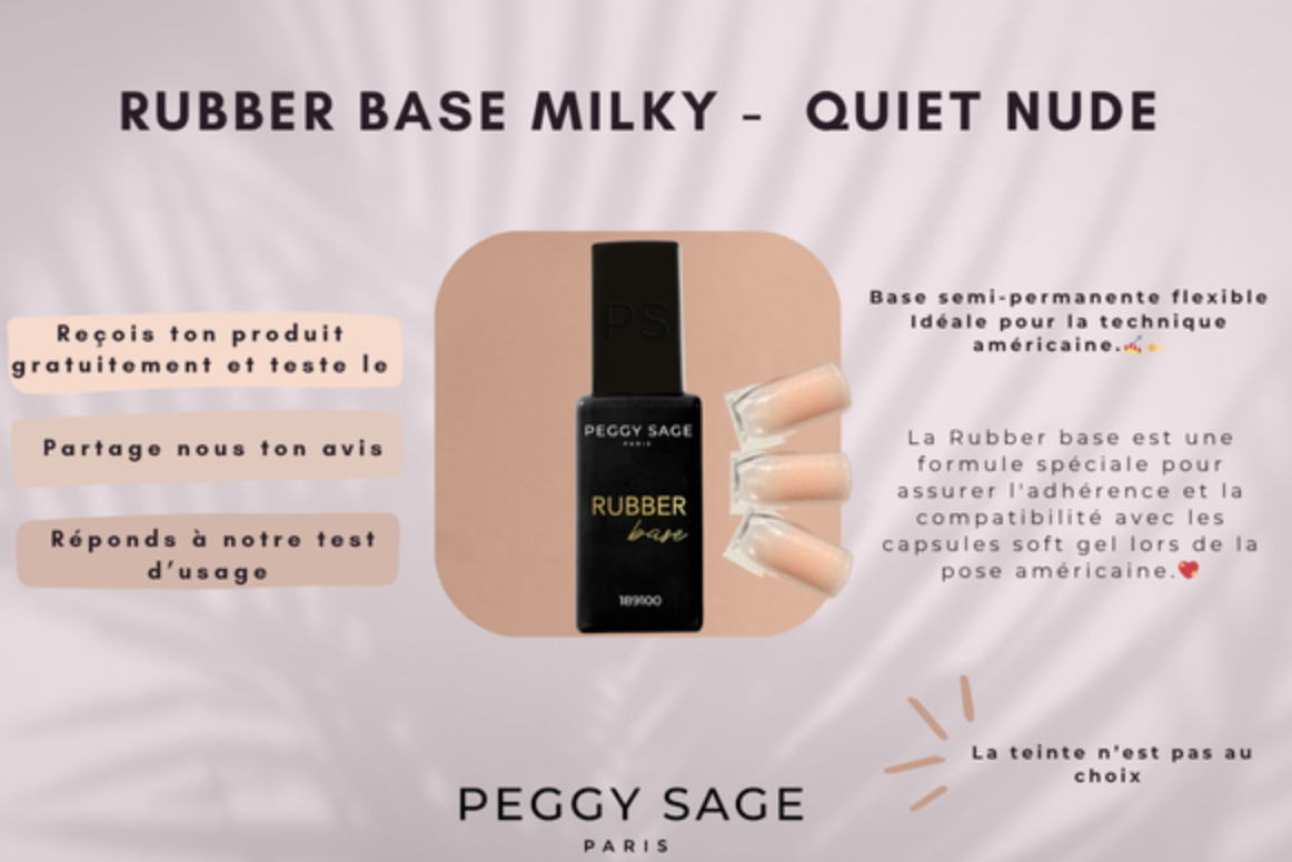 Peggy Sage Rubber Base Milky 4 teintes test gratuit