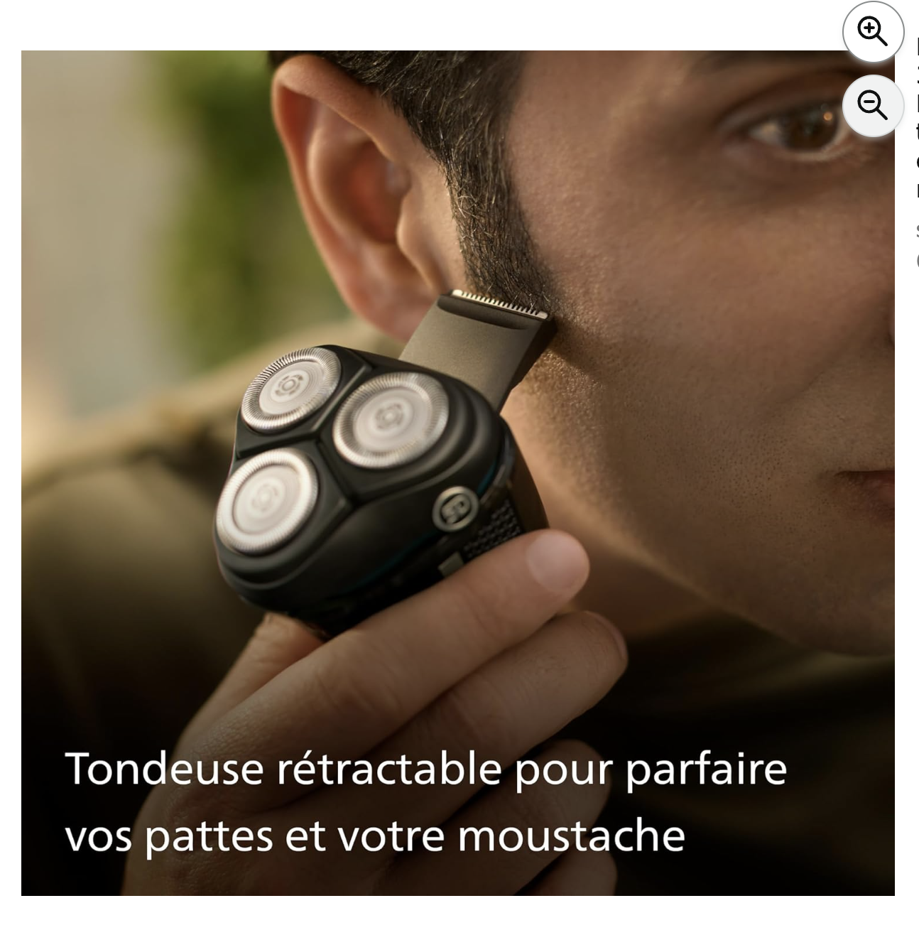 Rasoir électrique Philips Series 3000 avec tondeuse rétractable en utilisation