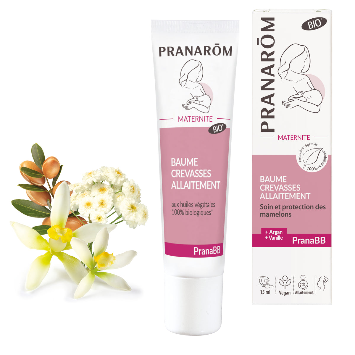 Baume Crevasses Allaitement Bio PranaBB Pranarôm 15 ml
