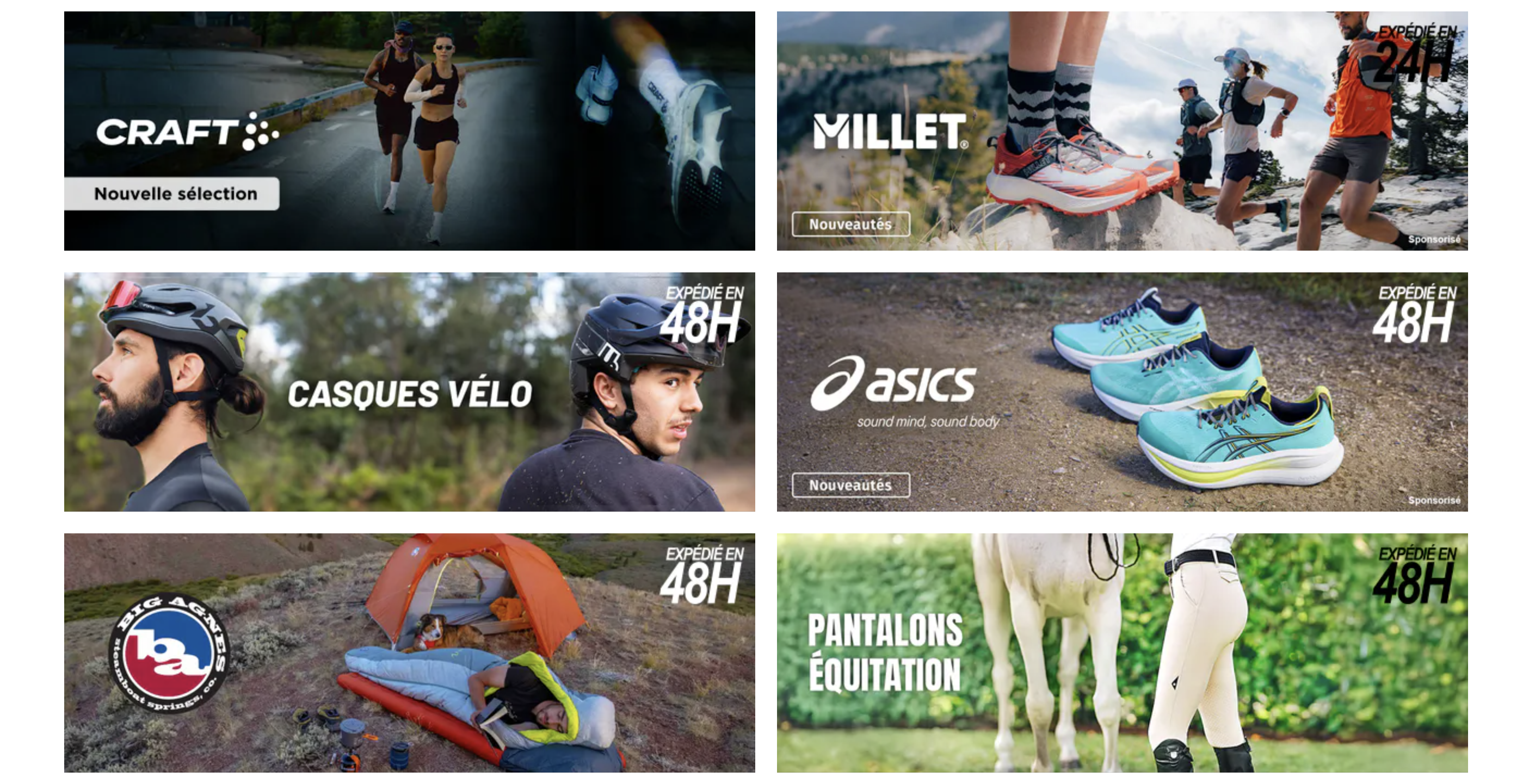 Ventes Craft, Millet, Asics, casques vélo sur Private Sport Shop