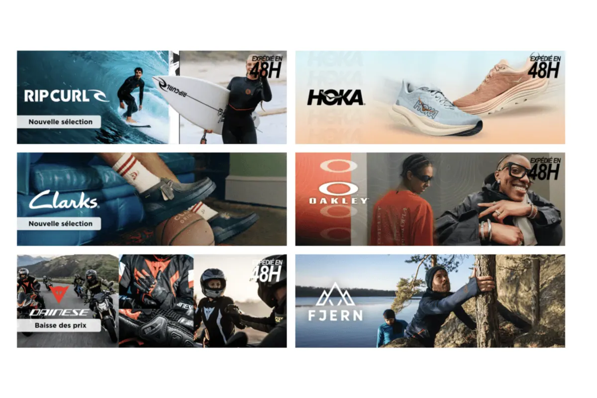 Ventes Hoka, Rip Curl, Oakley, Clarks, Dainese sur Private Sport Shop