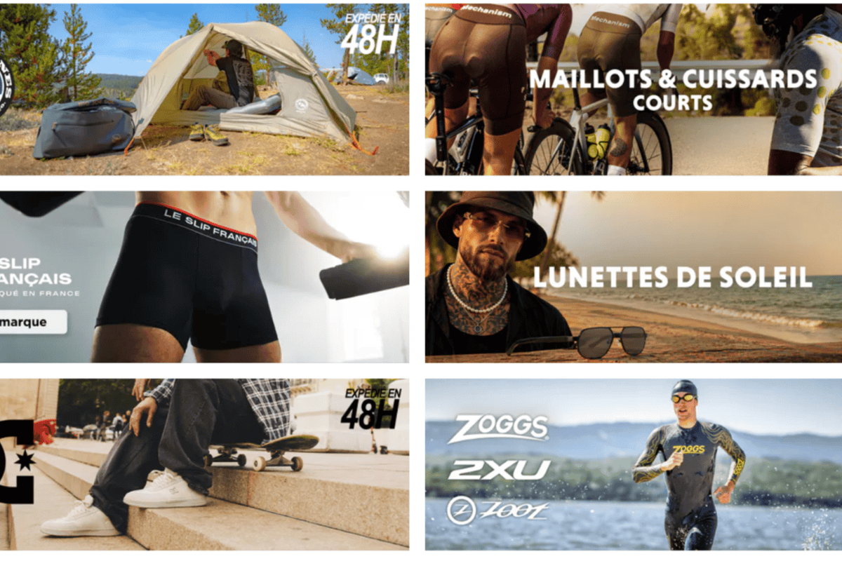 Private Sport Shop ventes privées sport jusqu'à -70 % : maillots et cuissards courts cyclistes (vente flash 48 h), lunettes de soleil (vente flash 72 h), marques Salomon, Mammut, Millet, Speedo, Garmin, ZOOT, 2XU, DC, Le Slip Français nouvelle marque — inscription gratuite, ventes 100 % dédiées au sport et à l'outdoor