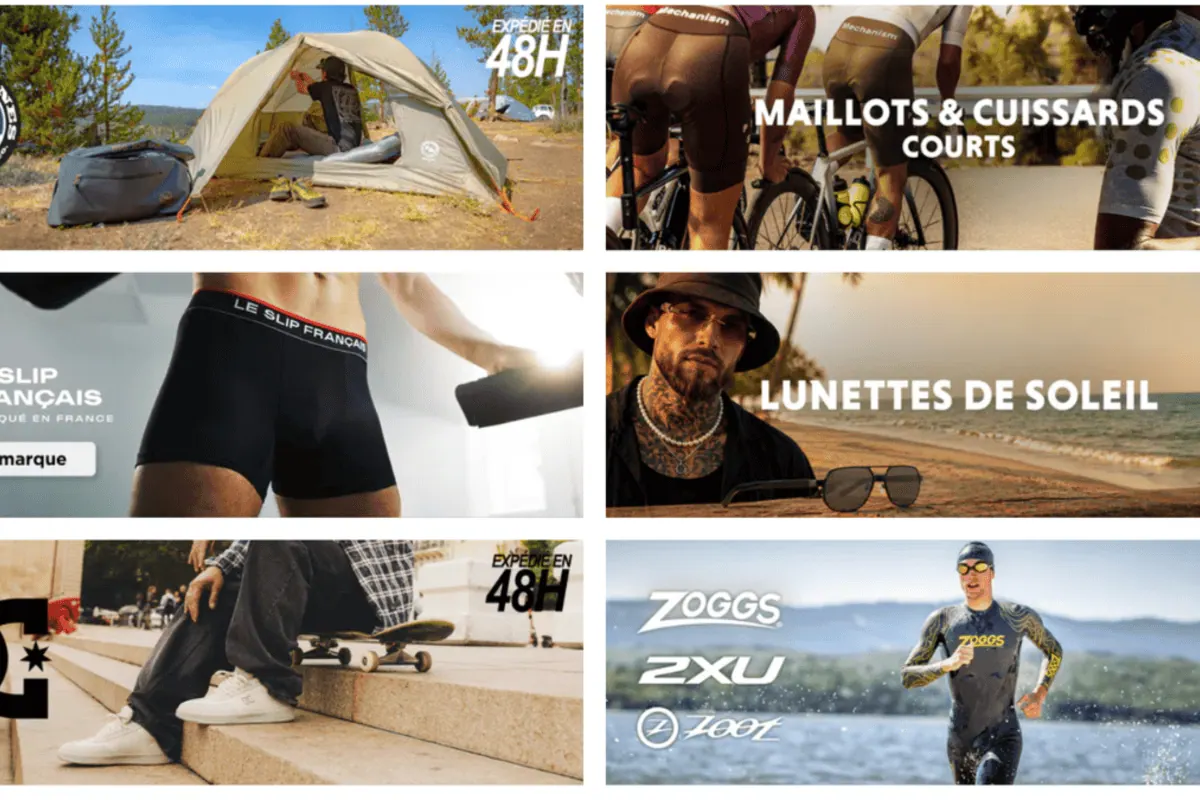 Private Sport Shop ventes privées sport jusqu'à -70 % : maillots et cuissards courts cyclistes (vente flash 48 h), lunettes de soleil (vente flash 72 h), marques Salomon, Mammut, Millet, Speedo, Garmin, ZOOT, 2XU, DC, Le Slip Français nouvelle marque — inscription gratuite, ventes 100 % dédiées au sport et à l'outdoor