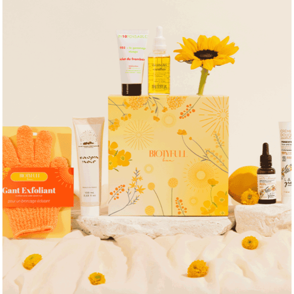Biotyfull Box 100% Bronzage Éclatant Fête des Mères 6 produits préparation bronzage visage corps