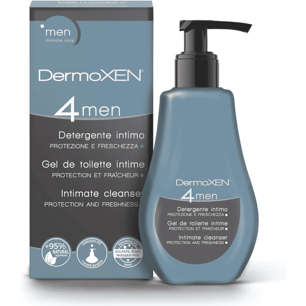 Dermoxen Savon Intime Homme 125ml prébiotiques Tribulus Terrestris menthol rafraîchissant anti-odeurs antibactérien