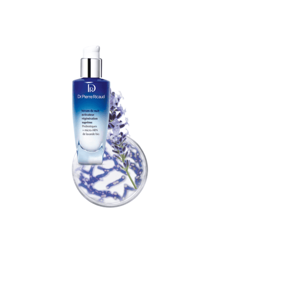 Sérum nuit activateur régénération suprême Dr Pierre Ricaud probiotiques micro-ARN lavande bio
