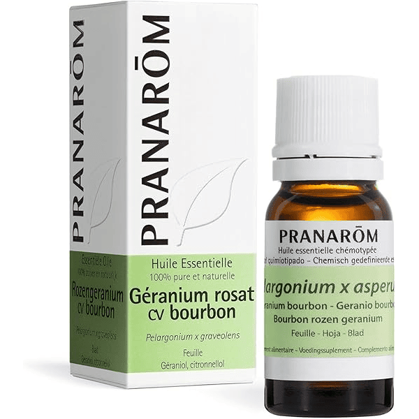 Huile essentielle de géranium rosat bio Pelargonium graveolens 10ml peau anti-moustiques