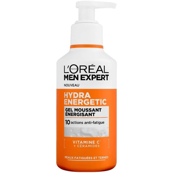 L'Oréal Men Expert Hydra Energetic Gel Nettoyant 260ml vitamine C céramides réduit signes fatigue usage quotidien