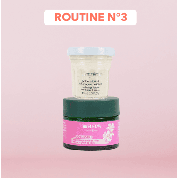 Weleda Fluide Lissant Rose Musquée Thé Blanc + Blancrème Sorbet Exfoliant Orange Citron
