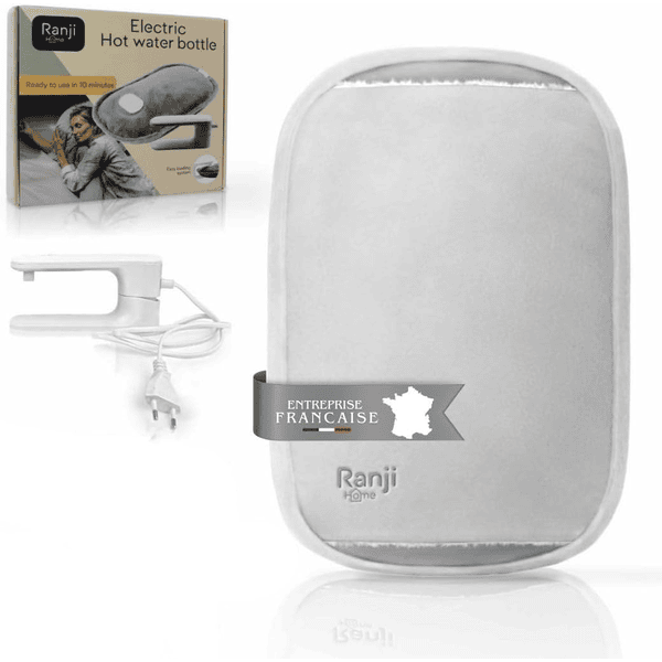 RANJI bouillotte électrique chauffante tissu doux confortable protection surchauffe chaleur longue durée douleurs musculaires ventre mains pieds