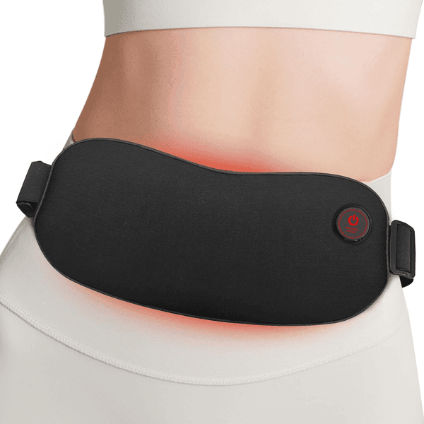 UNCN ceinture chauffante lombaire bouillotte batterie rechargeable 5000mAh portable sans fil 2 niveaux température élastique réglable