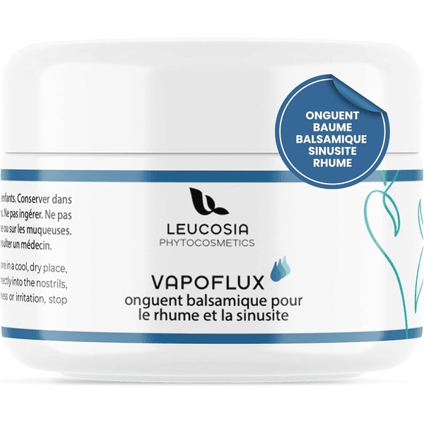 Vapoflux Baume Pectoral Naturel adulte enfant 50ml eucalyptus menthe poivrée tea tree cire abeille rhume sinusite