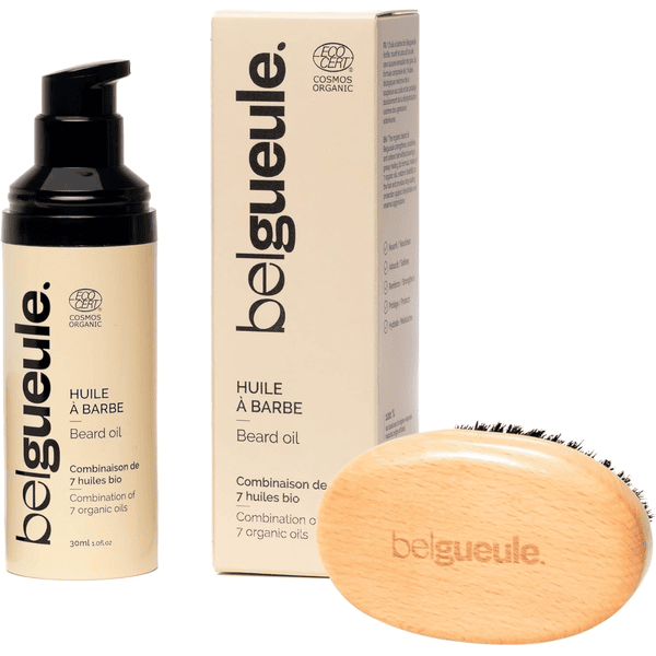 Belgueule Kit Entretien Barbe brosse sanglier huile bio 7 huiles naturelles