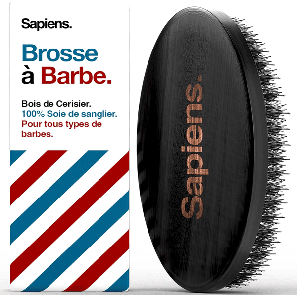 Sapiens Brosse à Barbe homme poils de sanglier manche bois français accessible