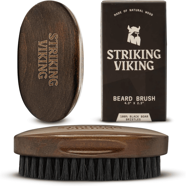 Striking Viking Brosse à barbe poils de sanglier doux 10,9 cm marron antistatique
