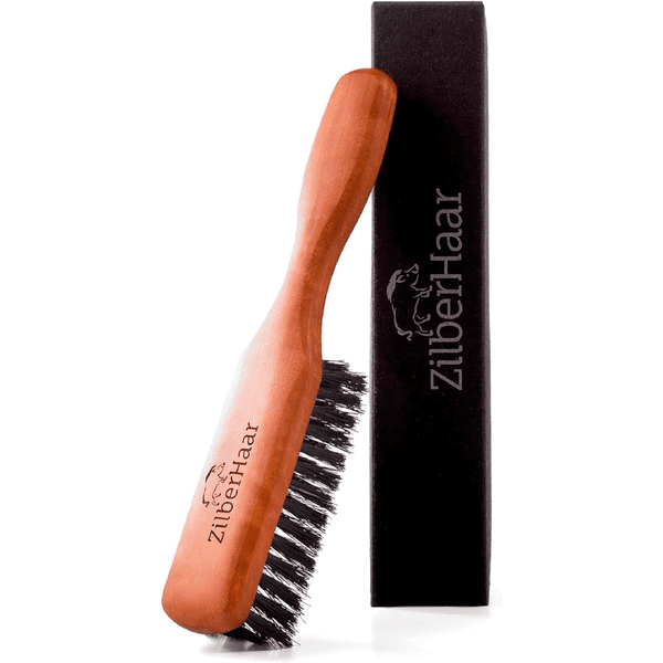 ZilberHaar Brosse à Barbe Regular 100% poils véritables de sanglier durs et bois de poirier