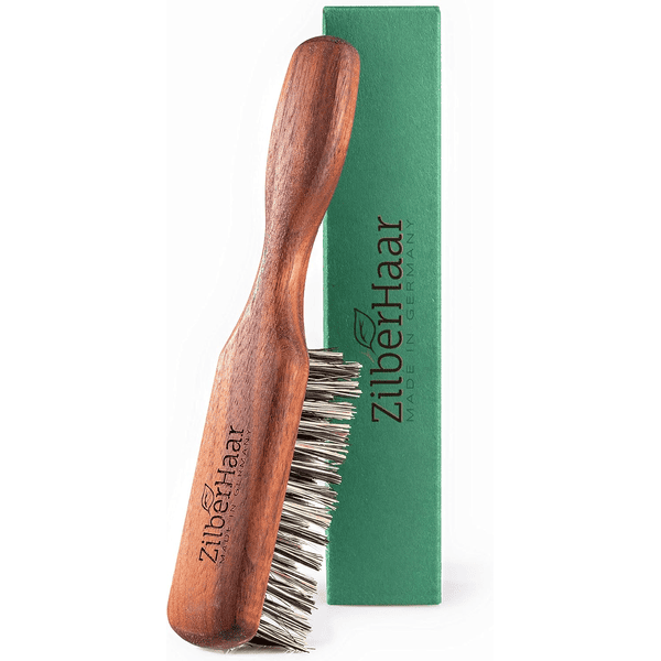ZilberHaar Brosse à Barbe Vegan poils végétaux rigides fibres de Tampico mexicaines bois