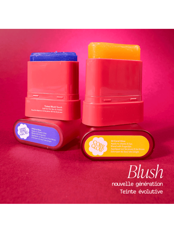 Blushin blush en stick nouvelle génération teinte évolutive sticks colorés rouge bleu jaune