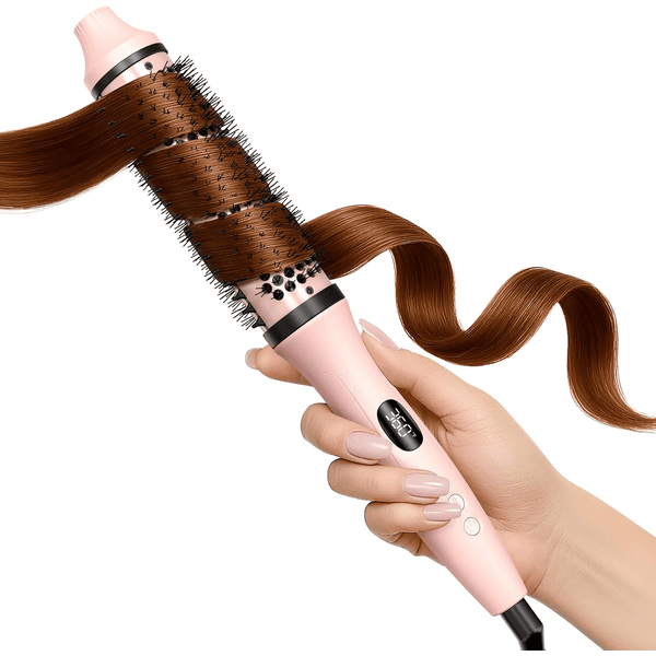Bopcal brosse chauffante 38mm lissage boucles volume double tension voyage ionique anti-frisottis 6 températures cheveux mi-longs longs