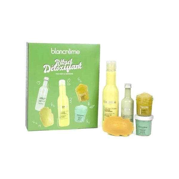 Coffret cadeau rituel détoxifiant 5 produits naturels corps thé vert verveine soin