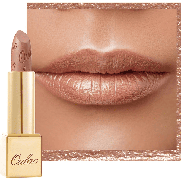 Oulac rouge à lèvres métallique briller glitter 3D longue durée haut pigmenté fort impact imperméable résistant transpiration Or du Sahara 10
