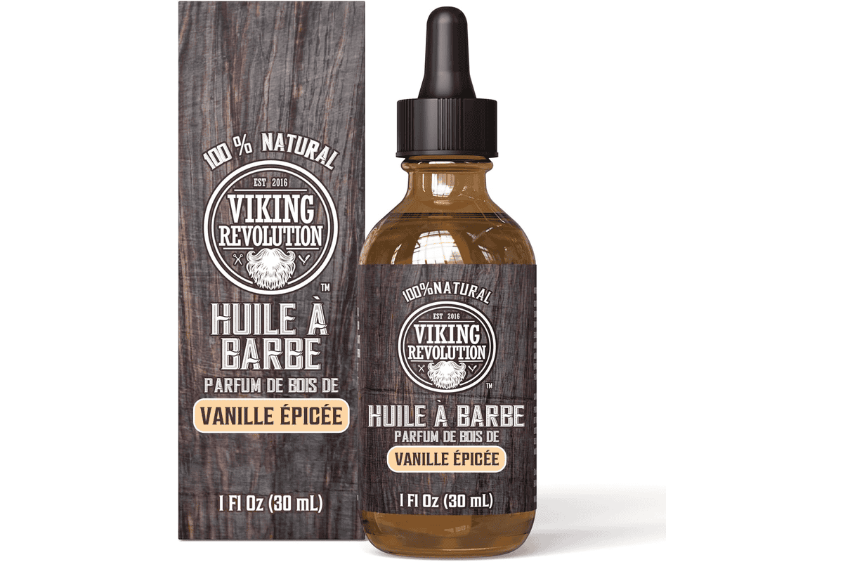 Viking Revolution Huile Barbe Homme 30 ml parfum vanille épicée naturel huile argan jojoba bio hydratante nourrissante