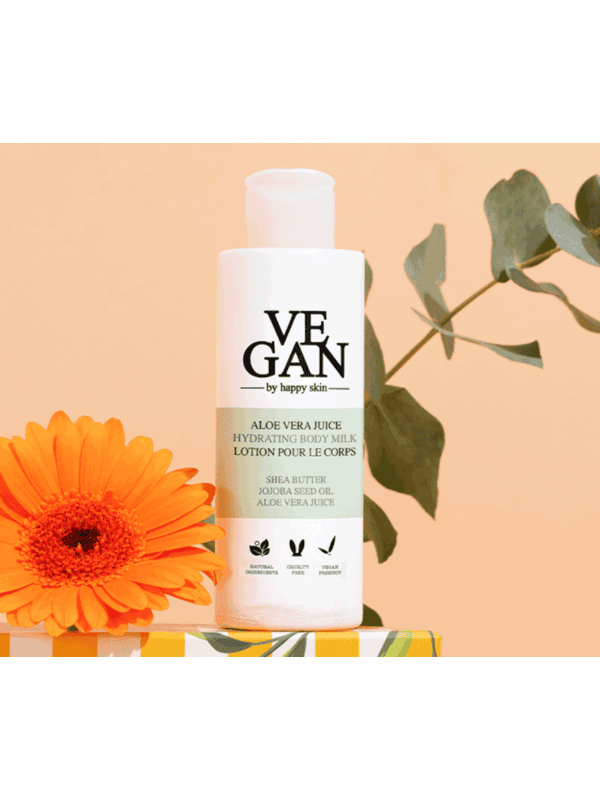 Vegan by Happy Skin lait corps aloe vera vegan hydratation intense beurre karité jojoba