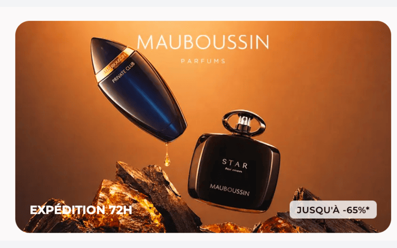 Vente privée Mauboussin Showroomprivé parfums prestige flacon noir doré collection -65% expédition 72h juin 2026