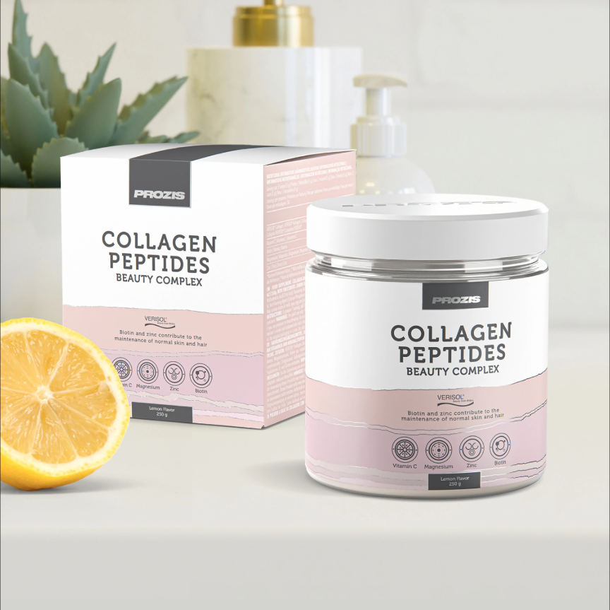 Pot Collagen Peptides Beauty Complex Verisol Prozis 250 g saveur citron à 11,89 euros