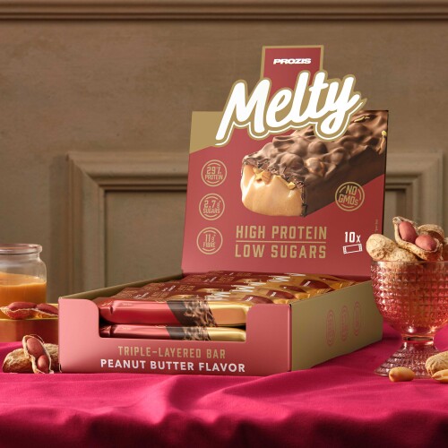 Boîte de dix barres protéinées Prozis Melty beurre de cacahuète