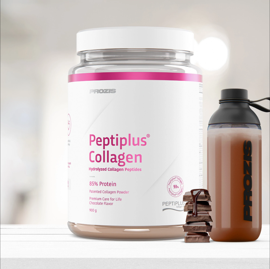 Pot PeptiPlus Collagen Prozis 900 g saveur chocolat à 33,59 euros