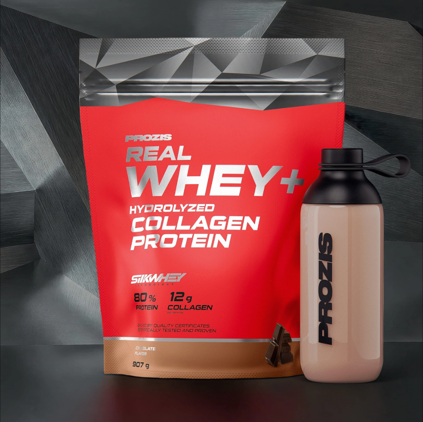 Sachet Real Whey et Hydro Collagen Prozis 907 g en promotion à 35,99 euros