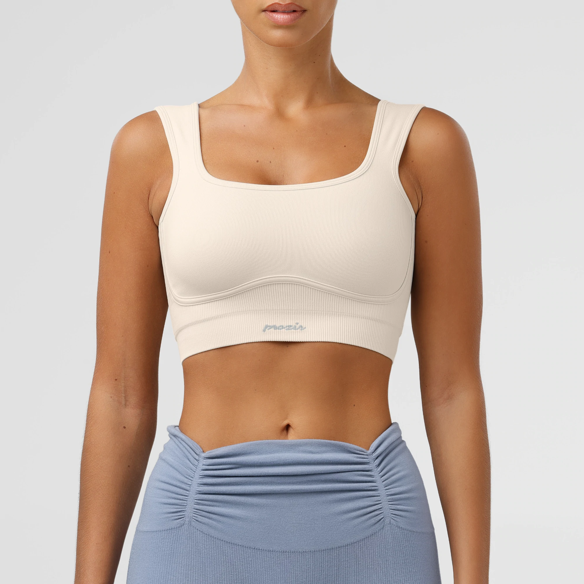 Soutien-gorge de sport SoulSkin Ribbed blanc cassé Prozis