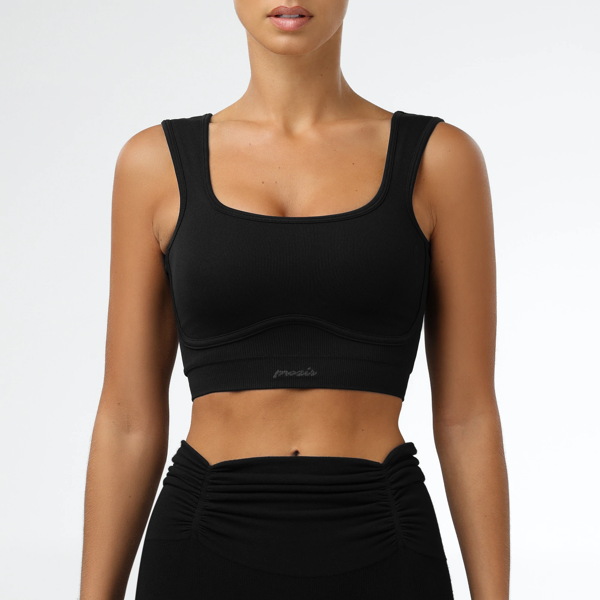 Soutien-gorge de sport SoulSkin Ribbed noir Prozis