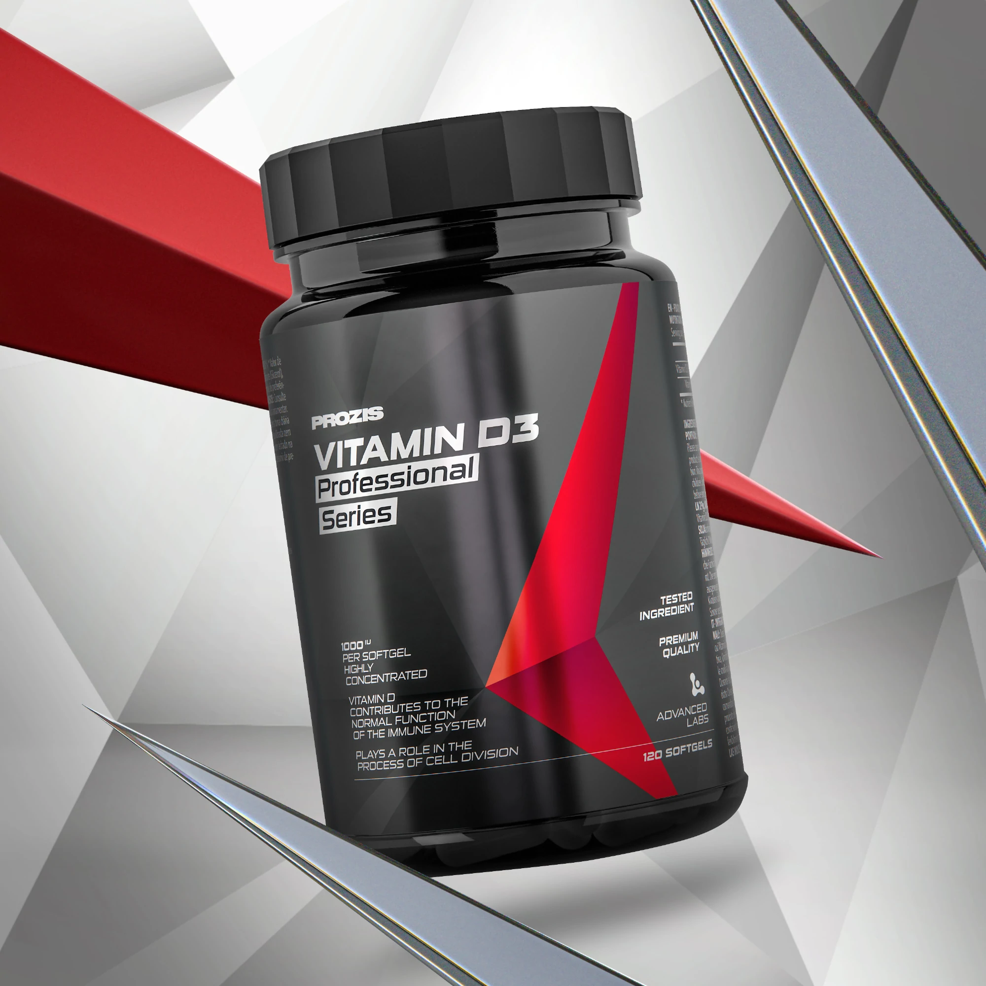 Flacon Prozis Vitamin D3 Professional de 120 capsules molles