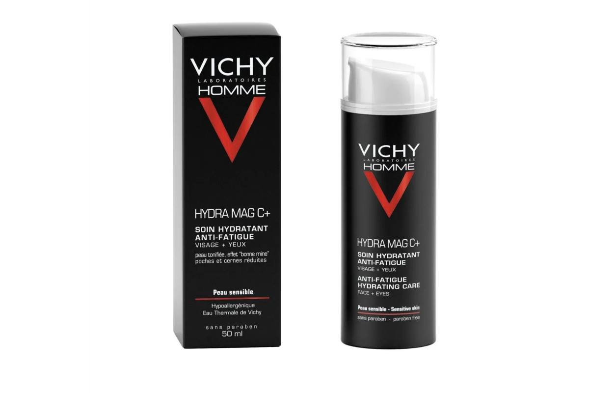 Vichy Homme Hydra Mag C+ soin hydratant anti-fatigue visage yeux vitamine C magnésium