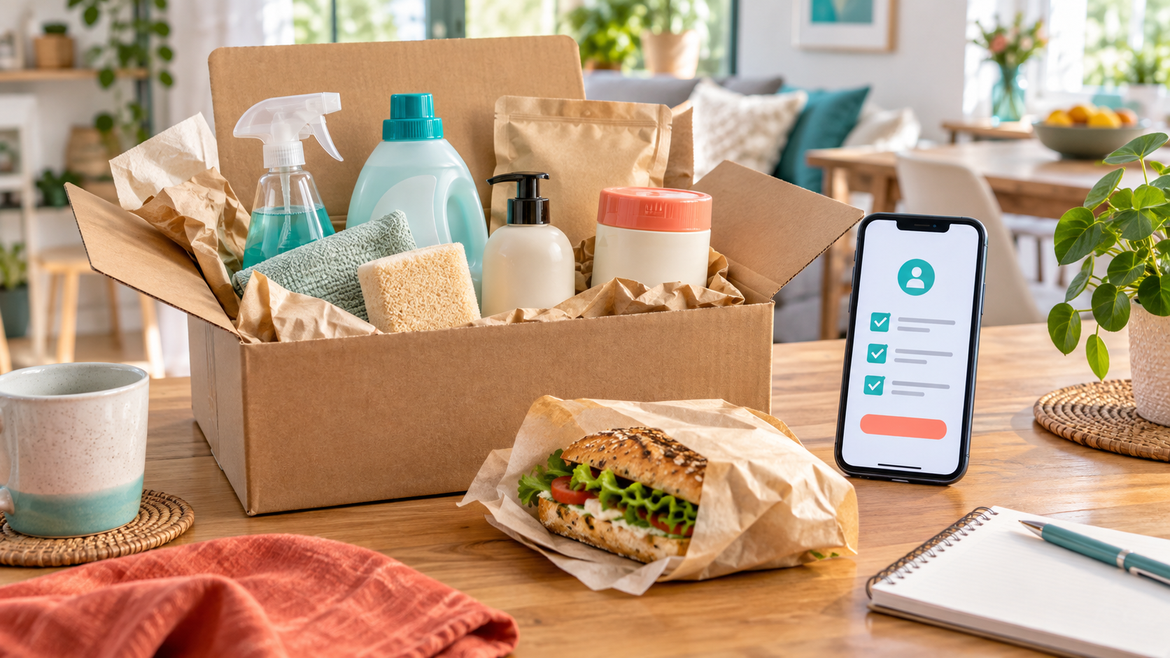 Colis de produits gratuits à tester après une candidature sur Sampleo