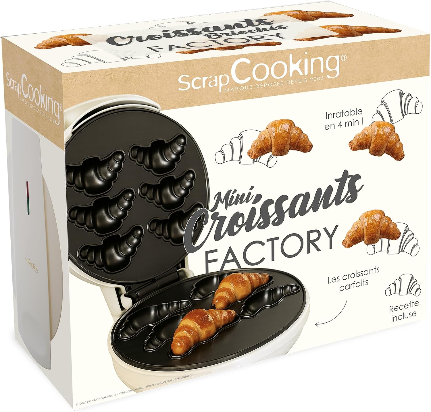 Machine ScrapCooking Mini Croissants Factory avec six empreintes et sa boîte