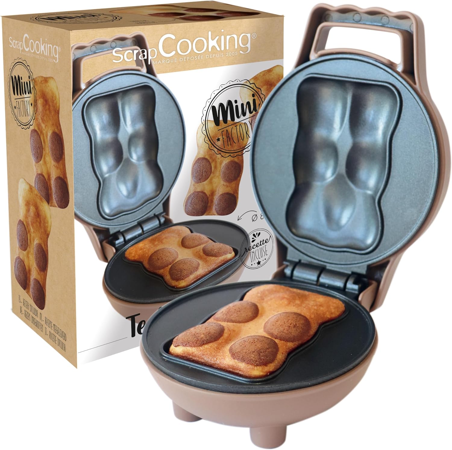 Machine à gâteaux ScrapCooking Mini Ourson Factory avec plaque antiadhérente en forme d’ourson