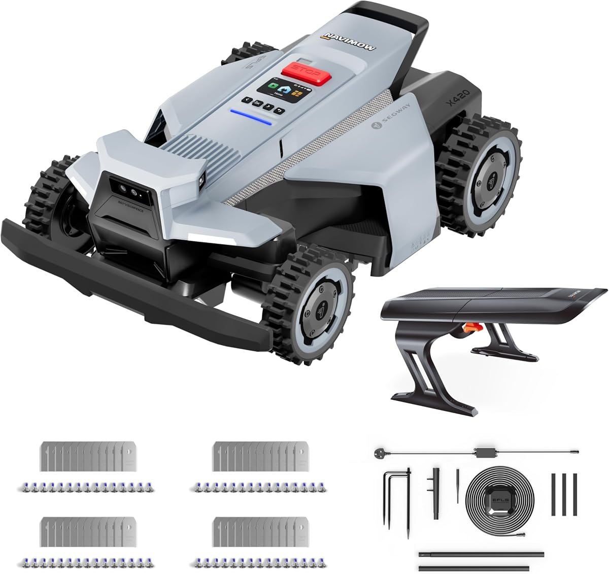 Robot tondeuse Segway Navimow X420 avec Garage X et accessoires