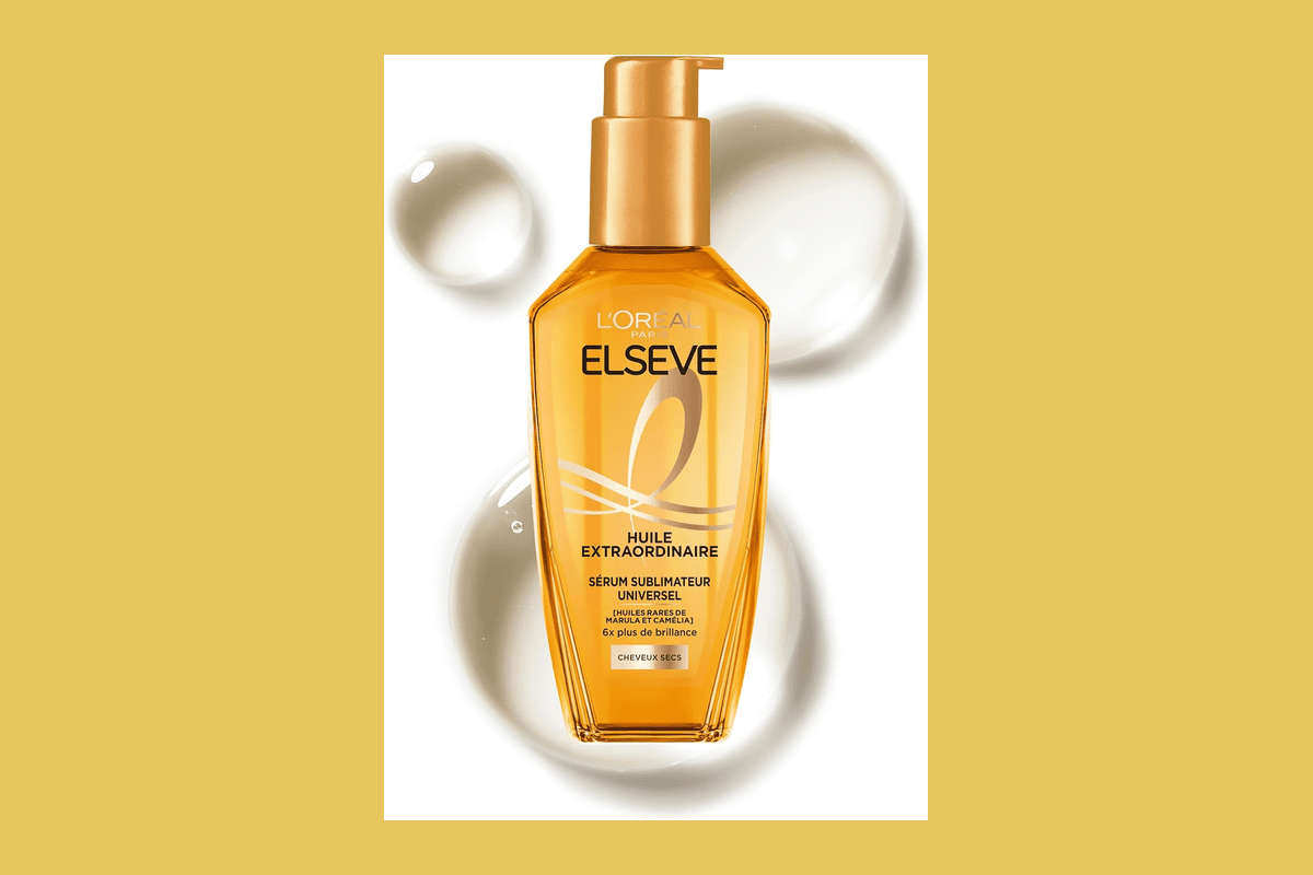 L'Oréal Elvive Huile Extraordinaire shampoing 6 huiles précieuses argan camélia tiaré lotus rose lin brillance parfum agréable moins de 7 euros