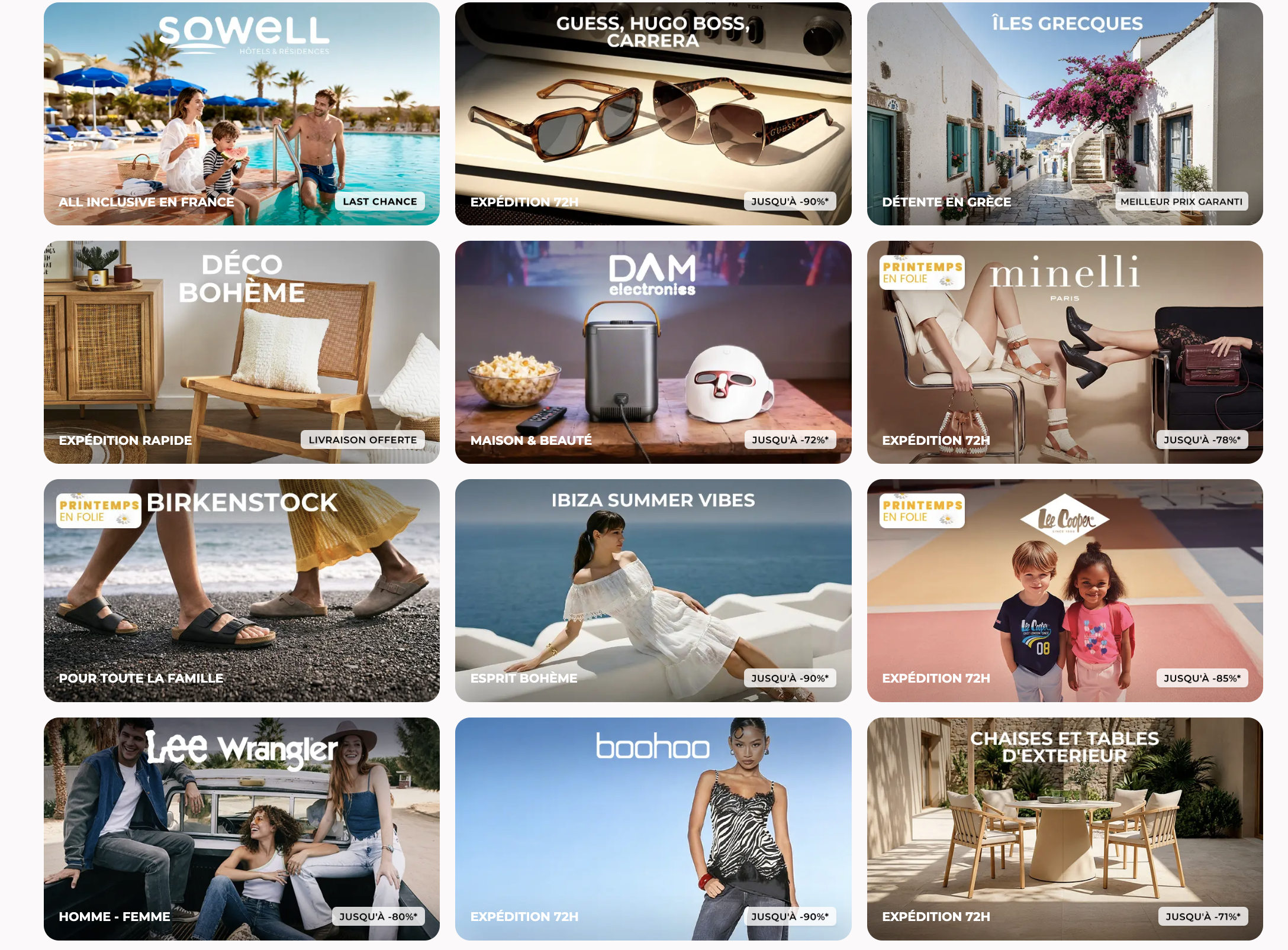 Ventes privées voyages : îles grecques, Ibiza, hôtels Agadir