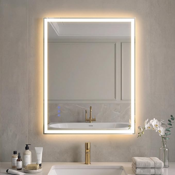 Miroir rectangulaire SONGMICS BERIT avec éclairage et commandes tactiles