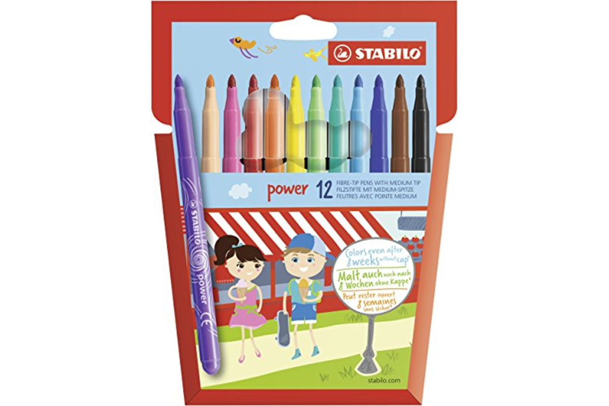 Étui carton de 12 feutres de coloriage STABILO power coloris assortis
