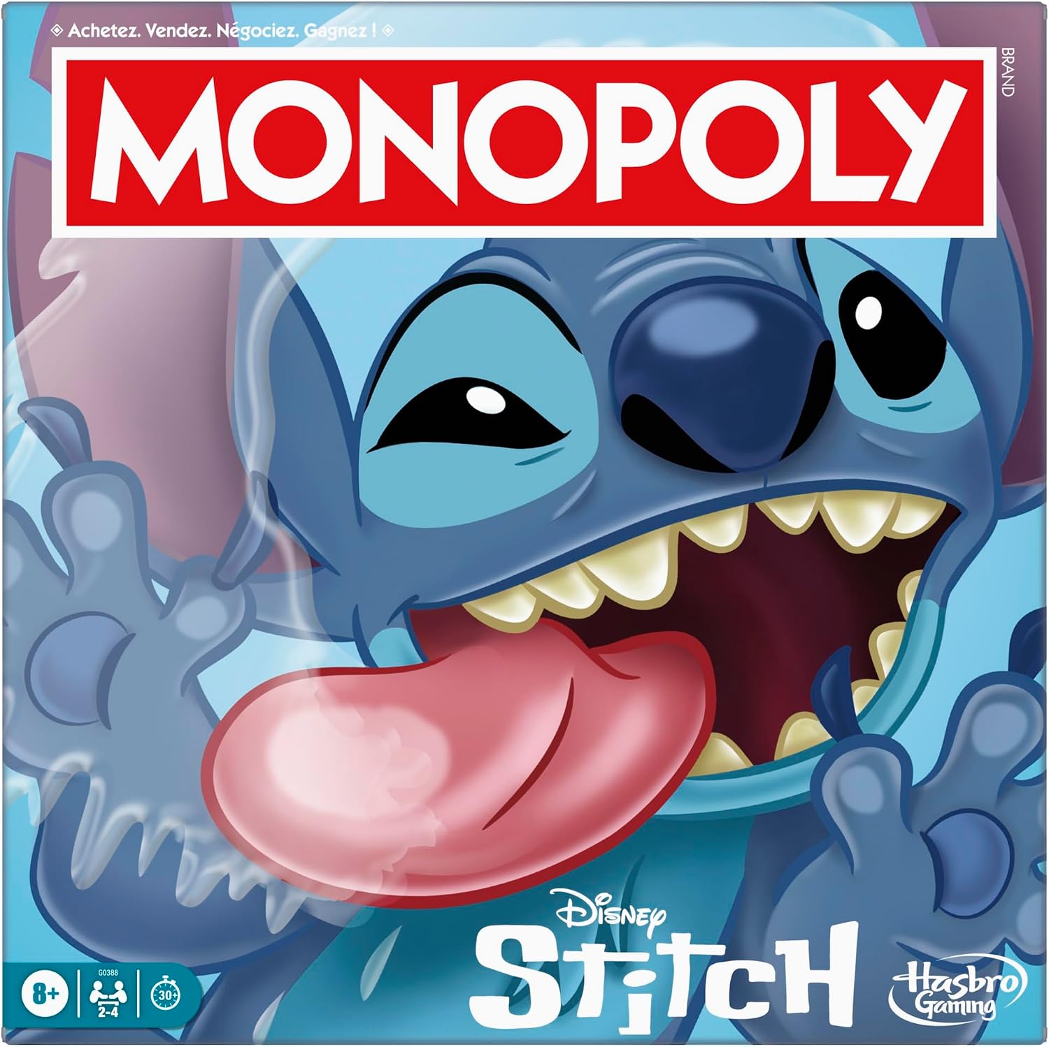 Jeu de plateau Monopoly Disney Stitch en version française