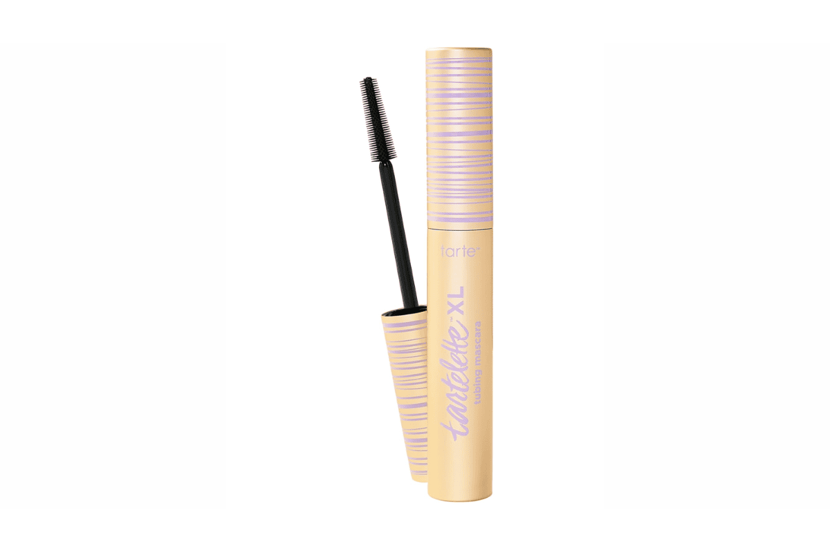 Mascara Tartelette XL tubing tube ivoire rayures lavande applicateur Tarte Cosmetics