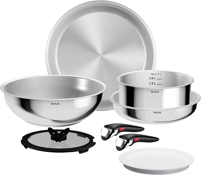 Batterie de cuisine Tefal Ingenio Comfort Max inox 8 pièces