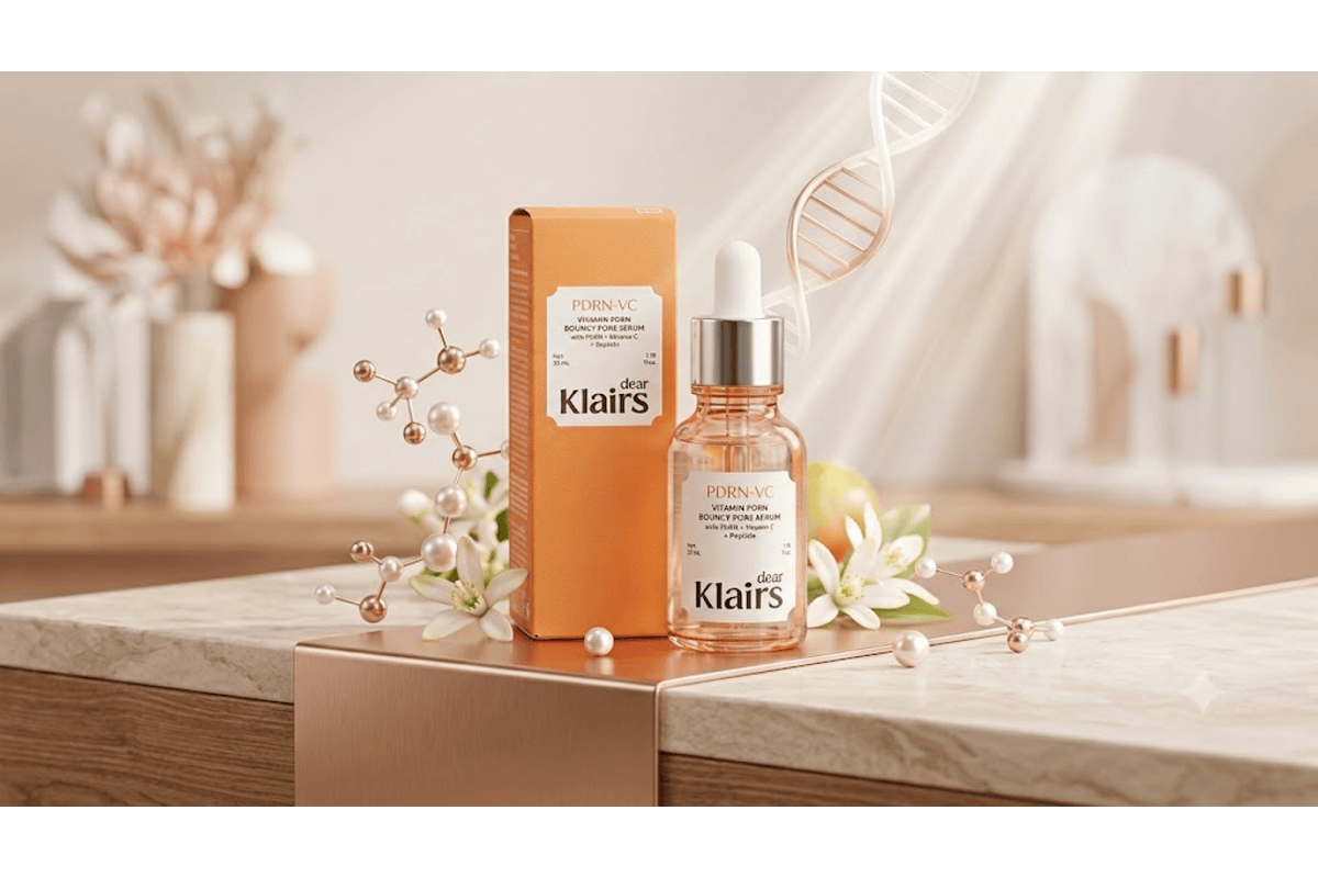 Test & avis Dear Klairs Vitamin PDRN Bouncy Pore Serum 35 ml sérum K-Beauty coréen resserre pores éclat texture rebondie PDRN végétal vitamine C peptides Yesstyle 17,85 euros au lieu de 25,50 euros juillet 2026