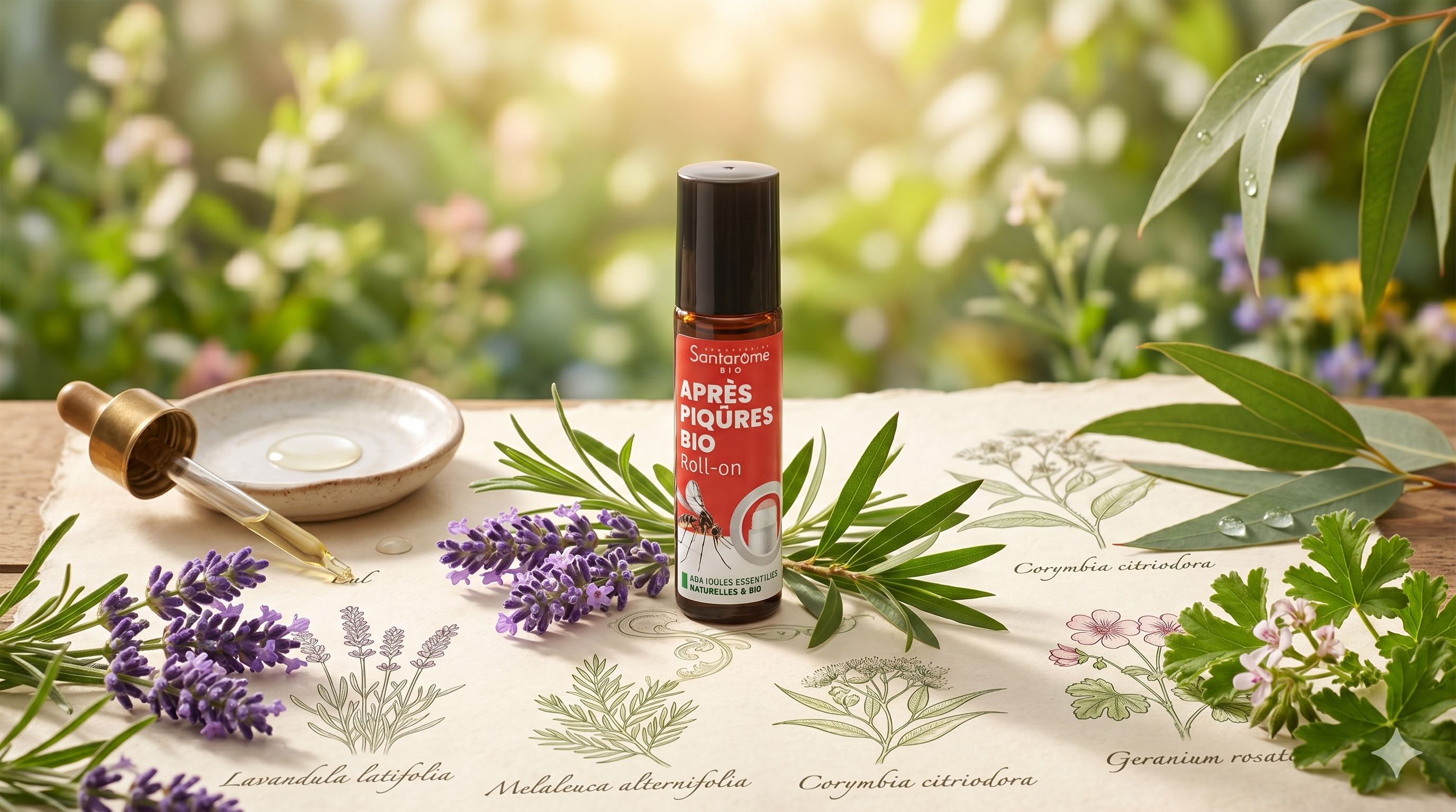 Roll-On Santarome application sur piqûre de moustique