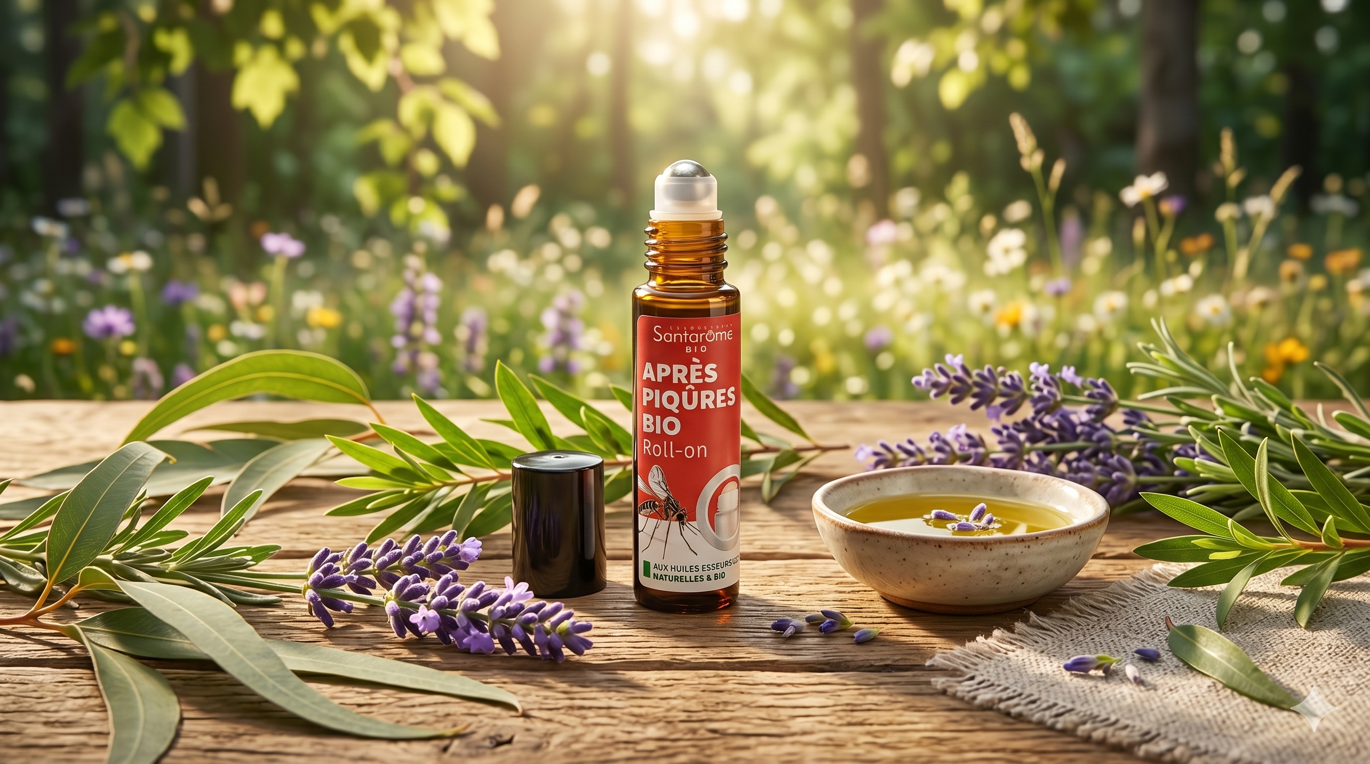 Roll-On Après Piqûres Bio Santarome aux huiles essentielles Lavande Aspic Géranium Rosat Tea Tree